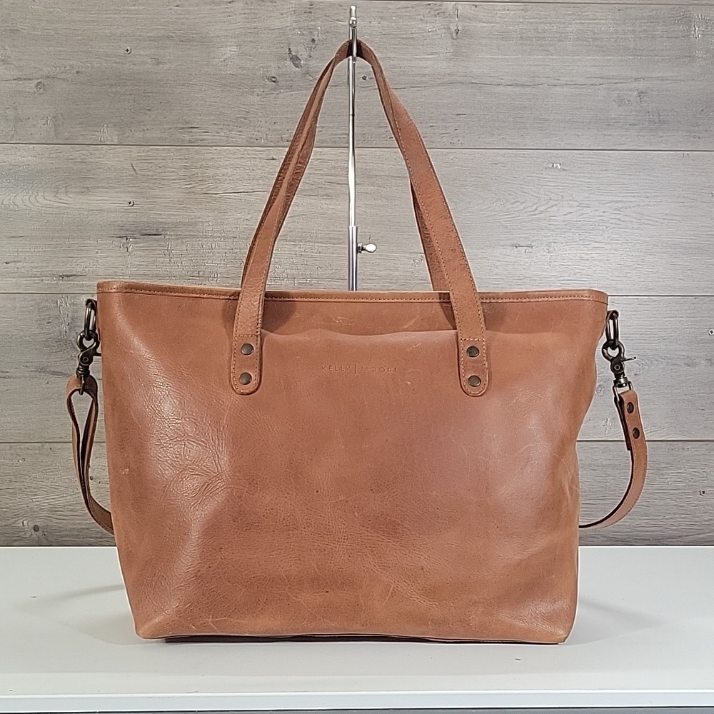 Kelly Moore Large Leather Weekender Tote Shoulder Bag Handbag Purse